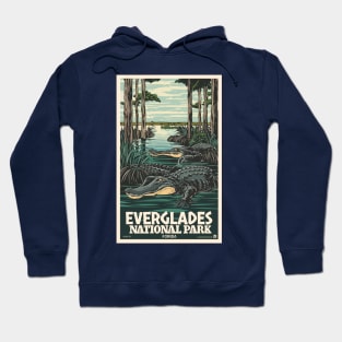 A Vintage Travel Art of the Everglades National Park - Florida - US Hoodie